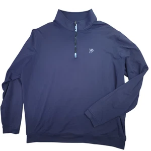 Peter Millar Quarter Zip Pullover Mens XL Dk Purple Crown Sport Performance Golf - Picture 1 of 12