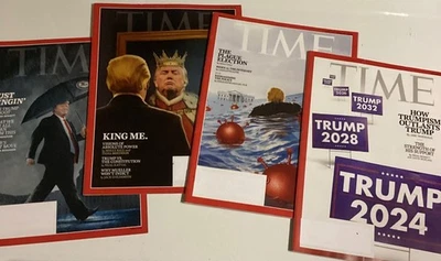 Time Magazine-4 Tim O'Brian 2018/19/20 Trump Cover Issues (Label Covered) - Image 1 of 4