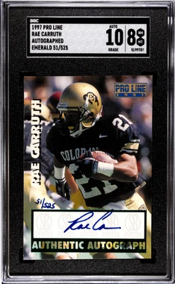1997 Pro Line Rae Carruth Auto. Emerald SGC 8 - Image 1 of 2