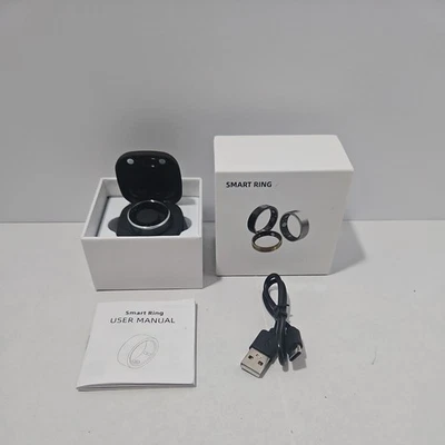 Smart Ring preto tamanho 13 rastreador de saúde e fitness compatível com SmartHealth - Imagem 1 de 4