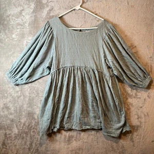 Free People Get Obsessed Babydoll Kleid türkis blau Größe Medium hauchdünn - Bild 1 von 6