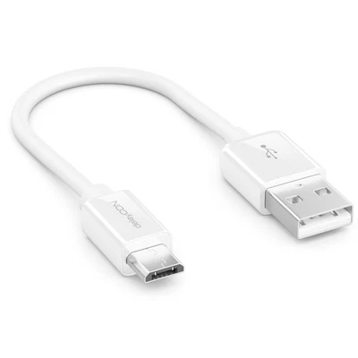 deleyCON 0,15m Micro USB Kabel Sync + Ladekabel Tablet Smartphone & Co Weiß - Bild 1 von 4
