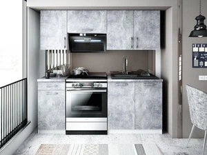 KÜCHE 180cm KÜCHENZEILE KÜCHENBLOCK MODERN  Einbauküche beton - Bild 1 von 9