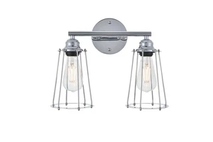 Living District Indoor Auspice 2 Light Chrome Wall Sconce LD4047W15C. - Picture 1 of 1