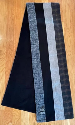 Jos A Bank Pañuelo de Invierno de Lana Cachemira Espiga Rayas Gris Negro Espiga Foto 1 de 4