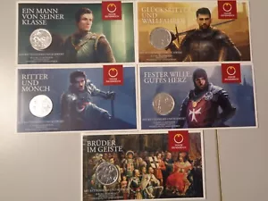 ÖSTERREICH 2019 2021 - Alle 5 x 10 Euro in Silber, hgh - KETTENHEMD UND SCHWERT - Bild 1 von 7