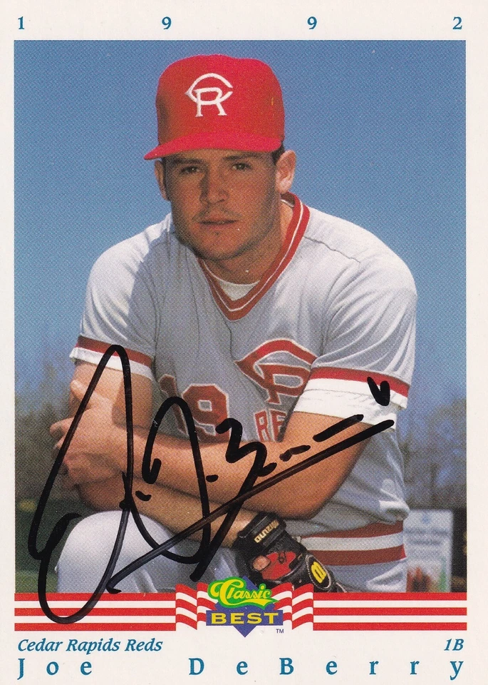 JOE DEBERRY SIGNED AUTOGRAPHED 1992 CLASSIC BEST MINOR LG CARD-CEDAR RAPIDS REDS - Image 1 of 1
