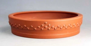 Tokoname Round Hon-shudei Bonsai Pot by Togen, #togen05 : D241*H56mm - Picture 1 of 7