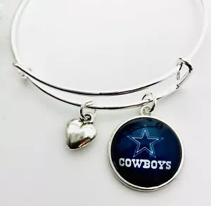 Brazalete Expandible Dije Equipo de Fútbol Americano de la NFL Equipo de Fútbol Redondo Plateado - Imagen 1 de 9