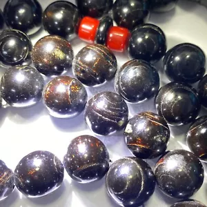 Coral necklace black coral Prayer Beads-99 beads yusr يسر مكاوي ,189 gram, 13 mm - Picture 1 of 17