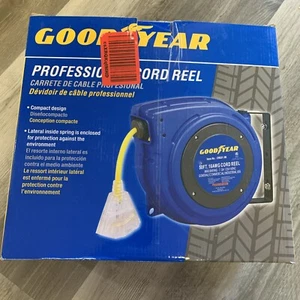 Goodyear strapazierfähig 40 Fuß 12 AWG 3C SJTOW einziehbare Verlängerungskabelrolle - Bild 1 von 4