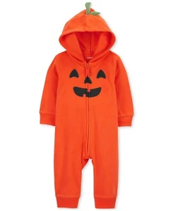 NWT Carter's Baby Halloween Jack-o-Lantern Hooded Jumpsuit - Orange - Picture 1 of 1