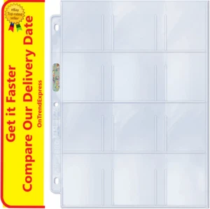 100 x Ultra PRO 12 Pocket Binder Album Sleeves Pages for Stickers Tags 57mm x 63 - Picture 1 of 7