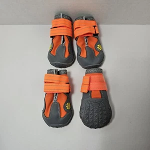4pz Scarpe/Stivali Antiscivolo per Cani Protezione Zampe da Esterno Arancione/Grigio Taglia 4 - Foto 1 di 7