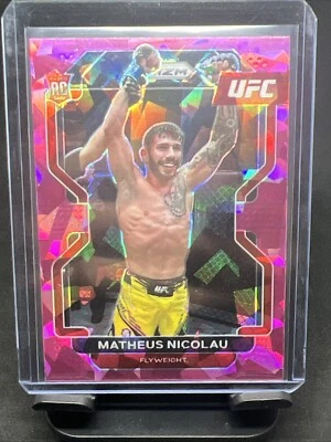Matheus Nicolau 2022 Panini Prizm UFC Pink Ice Prizm Rookie A Card #168 - Image 1 of 2