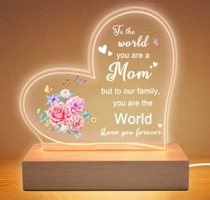 Mothers Day Gifts for Mom, Acrylic Night Light, Mom Birthday Gifts, Gifts Ideas - Picture 1 of 15