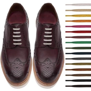 Cordones planos de algodón encerado de 3 mm de ancho para vestir cordón de cera cordones Oxford Brogues Zapatos - Imagen 1 de 16