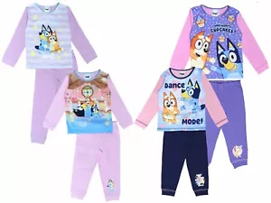 Girls Bluey Pyjamas Pink PJ's Long Sleeved Trouser Warm Night Wear 18m-5 Years - Picture 1 of 29