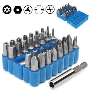 Security Bit 33Pcs Set Tamper Proof Torx Spanner Screwdriver Star Holder Rod - Picture 1 of 7