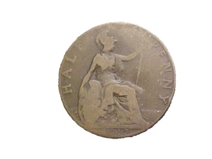 1917 GREAT BRITAIN 1/2 PENNY KM# 809 - VERY NICE CIRC COLLECTOR COIN!-c5067xcc - Picture 1 of 2