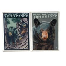 The Great Smoky mountains Tennessee Bear Fridge Magnets 3.5"x2.5" Made in USA 