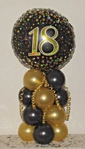  18th  BIRTHDAY - AGE 18 - FOIL BALLOON DISPLAY -TABLE CENTREPIECE  - DECORATION - Picture 1 of 3