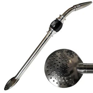 B76 LUXURY STAINLESS STEEL BRAZILIAN BOMBA/BOMBILLA BLACK: ERVA MATE CHIMARRAO - Picture 1 of 5