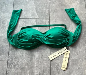 Vitamin A Green Ecolux Bikini Top Size 10 L By Amahlia Stevens Made In USA - Picture 1 of 10