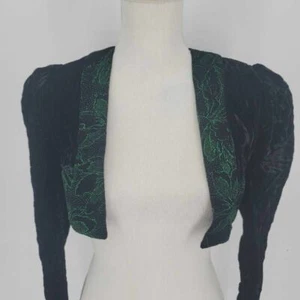 Gunne Sax per Jessica McClintock giacca bolero vintage glitter fiocco floreale taglia 3 - Foto 1 di 7