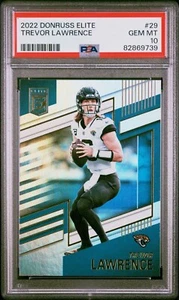 2022 DONRUSS ELITE TREVOR LAWRENCE HOLO FOIL JAGUARS #29 - PSA 10 POP 5 🔥 - Picture 1 of 6