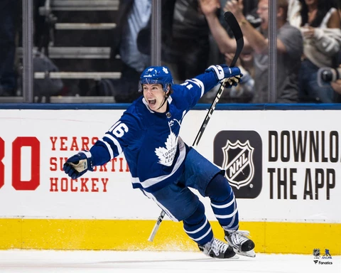 Mitchell Marner Toronto Maple Leafs Unsigned Goal Celebration Photograph Cover