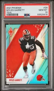 2021 Panini Phoenix MYLES GARRETT Teal Prizm /150 PSA 10 GEM MINT - POP 1 Browns - Picture 1 of 2