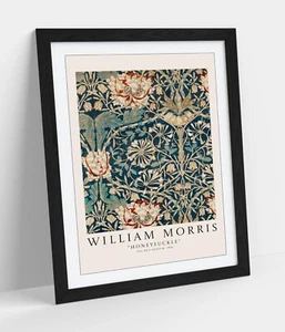 WILLIAM MORRIS, HONEYSUCKLE PAINTING -FRAMED WALL ART PAPER PRINT POSTER - Picture 1 of 11