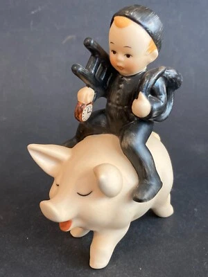 Goebel Schwein Glücksschwein Schornsteinfeger Kaminkehrer Silvester 10cm - Bild 1 von 4