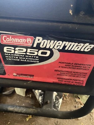Generador de gas portátil Coleman Powermate 6250 vatios de arranque 5000 *recogida local* Foto 1 de 3