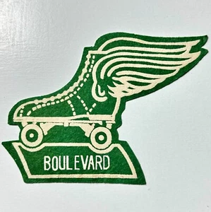 Parche de pista de fieltro para patín con alas pista de rodillos Boulevard de la década de 1940 8" W ¿NJ? - Imagen 1 de 2