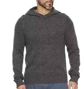 Maglione pullover uomo Mutual Weave antracite con cappuccio taglia M nuovo senza etichette - Foto 1 di 5