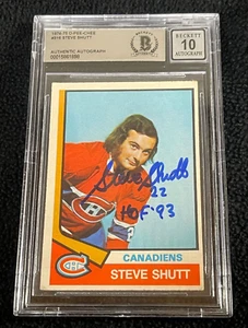 Steve Shutt Signed 1974/75 O-Pee-Chee Card #316 BAS Certified Auto Grade 10 - Picture 1 of 2