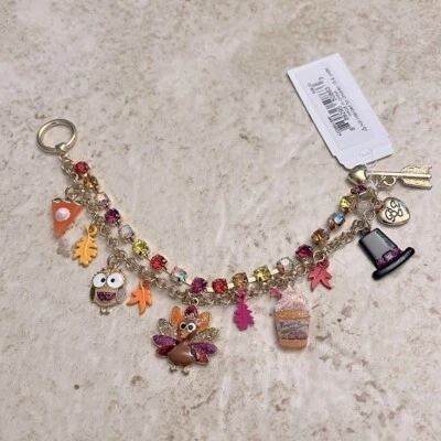 Pulsera Betsey Johnson Otoño Acción de Gracias Dije NUEVA Foto 1 de 4