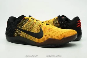 NIKE KOBE XI USED ELITE LOW SIZE 10.5 BRUCE LEE UNIVERSITY GOLD RED 822675 706 - Picture 1 of 7