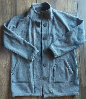 Abrigo Jones New York Gris Carbón Talla Grande Mezcla Lana y Nylon Botones Grandes Foto 1 de 4