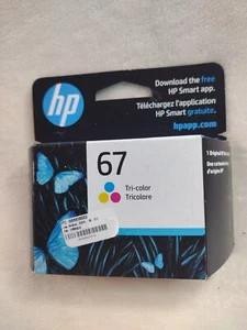 HP 67 Tri-Color Printer Ink Cartridge 3YM55AN 140 NEW SEALED 5/2025 - Photo 1/6