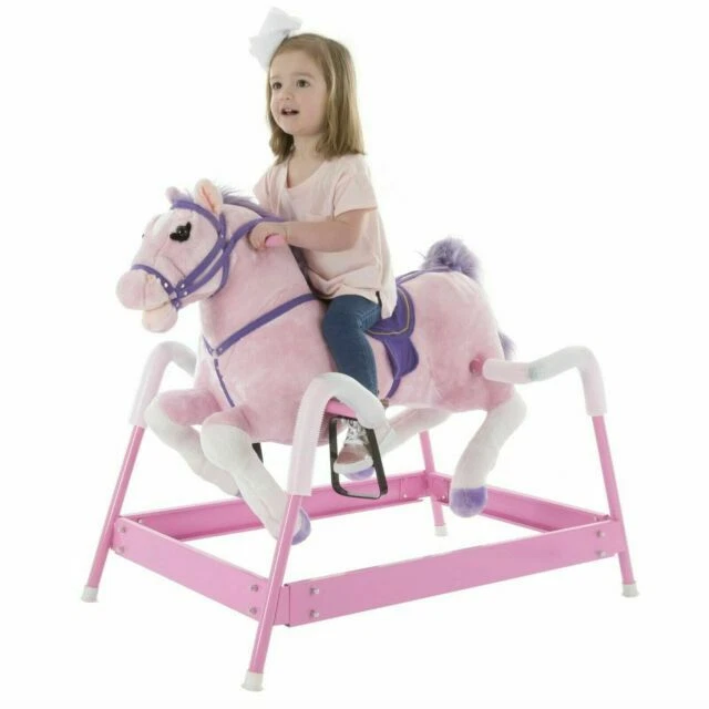 Happy Trails Spring Plush Rocking Horse - Pink (M400006)