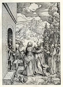 Albrecht Durer art print - THE VISITATION - 1913 halftone - Picture 1 of 3