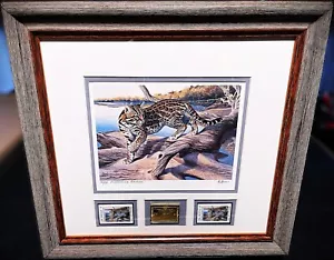 Al Agnew 1989 Texas Non-Game Stamp Print Medallion Edition 2 Briefmarken - neuer Rahmen - Bild 1 von 8