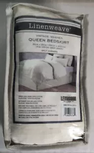 Linenweave Vintage Washed 60in x 80in Queen Bed Skirt, 15in Drop, Split Corners - Picture 1 of 3