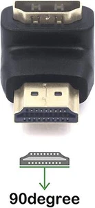 Slimline HDMI Male to Female Right Angled Adapter 90 Degrees Black - Picture 1 of 1