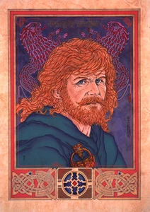 ARTE IRLANDÉS DE FANTASÍA CELTA BRIAN BORU. LEÓN DE IRLANDA. 16x11 por Jim FitzPatrick - Imagen 1 de 4