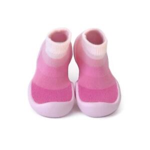 Sock Ons Pink Love Ring Step Ons Crawling, Pre-Walker Baby Sock Shoe 12-18 Mths