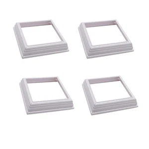 4 Packs 4 Inch Vinyl Post Skirt/England Style Fence Post Cups White/Two-Piece Ba - Picture 1 of 11